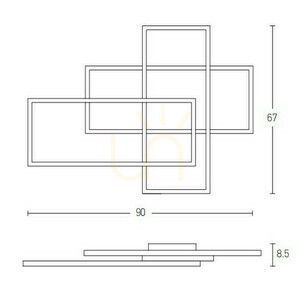 Deckenleuchte LED 55W 3000K Gold matt Aluminium Acryl Zambelis small 2