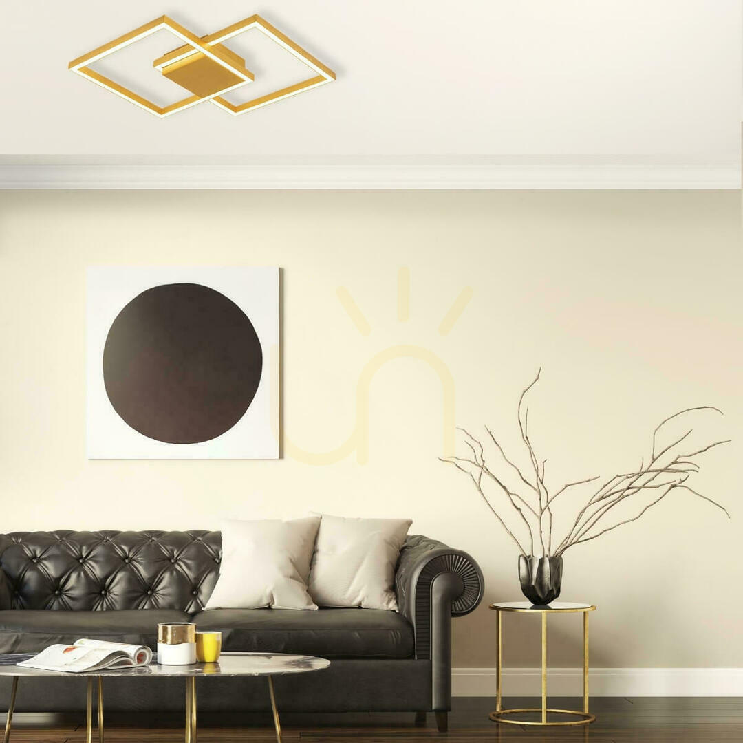 Prüfen Plafond Zambelis LED 28W 3000K Gold matt Aluminium Acryl dimmbar 46 cm Plafond Zambelis LED 28W 3000K Gold matt Aluminium Acryl dimmbar 46 cm