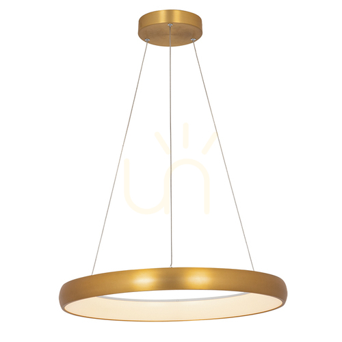 Prüfen Pendelleuchte Zambelis LED dimmbar 50W 3000K gebürstetes Gold Ø60 cm