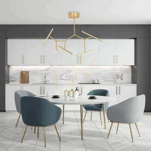 Prüfen Deckenleuchte Zambelis LED 49W 3000K dimmbar Gold matt Aluminium Silizium