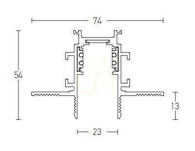 Prüfen Zambelis 2083B-3 magnetische Trimless-Einbauschiene schwarz 3 m 48 V