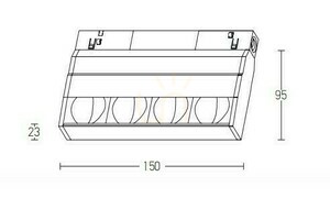 Stromschienenstrahler Zambelis LED 10W 3000K schwarz asymmetrisch 50° IP20 small 1