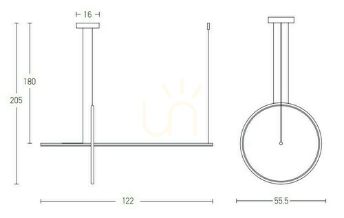 Prüfen Pendelleuchte LED dimmbar schwarz matt 48W 3000K Zambelis Aluminium Acryl