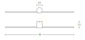 LED-Wandleuchte Zambelis schwarz Aluminium 13 W 3000 K IP44 90 cm small 2