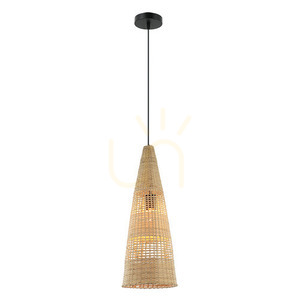 Pendelleuchte Bambus Natur Beige Zambelis E27 Ø23 cm small 1