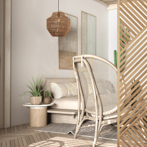 Prüfen Pendelleuchte Zambelis E27 Papierseil Beige 40 cm