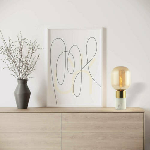 Prüfen Tischlampe E14 MAX 25W Glas Bernstein - Messing - Weiße Farbe ON OFF Schalter ZAMBELIS