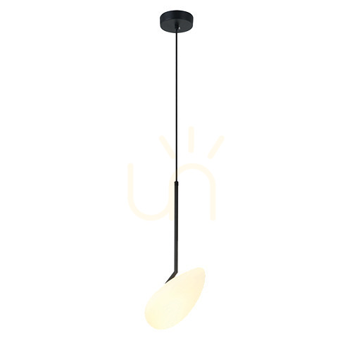 Prüfen Pendelleuchte LED 5W 3000K schwarz matt Opalglas Zambelis