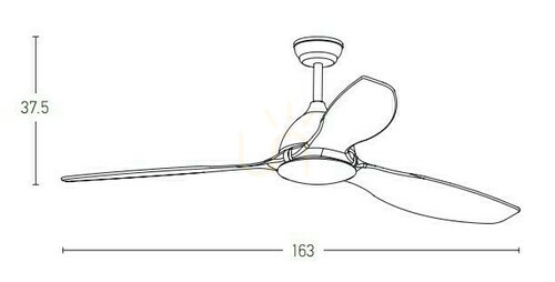 Prüfen Deckenventilator Zambelis schwarz matt 163 cm mit Fernbedienung 70W