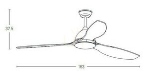 Deckenventilator Zambelis schwarz matt 163 cm mit Fernbedienung 70W small 2