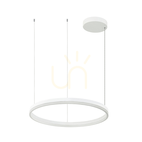 Prüfen 42W LED Pendelleuchte 42W 3000k Aluminium &amp; Acryl Dimmbares Downlight Weiß ZAMBELIS