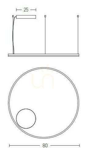 Prüfen 55W LED Pendelleuchte 55W 3000k Aluminium &amp; Acryl Dimmbares Downlight Weiß ZAMBELIS
