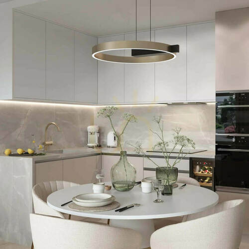 Prüfen Pendelleuchte Zambelis LED dimmbar 41W 3000K schwarz gold matt Ø60 cm