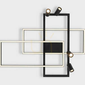 Deckenleuchte Zambelis LED dimmbar 32W+4x5W 3000K Schwarz Aluminium 90 cm 0 Deckenleuchte Zambelis LED dimmbar 32W+4x5W 3000K Schwarz Aluminium 90 cm small 0