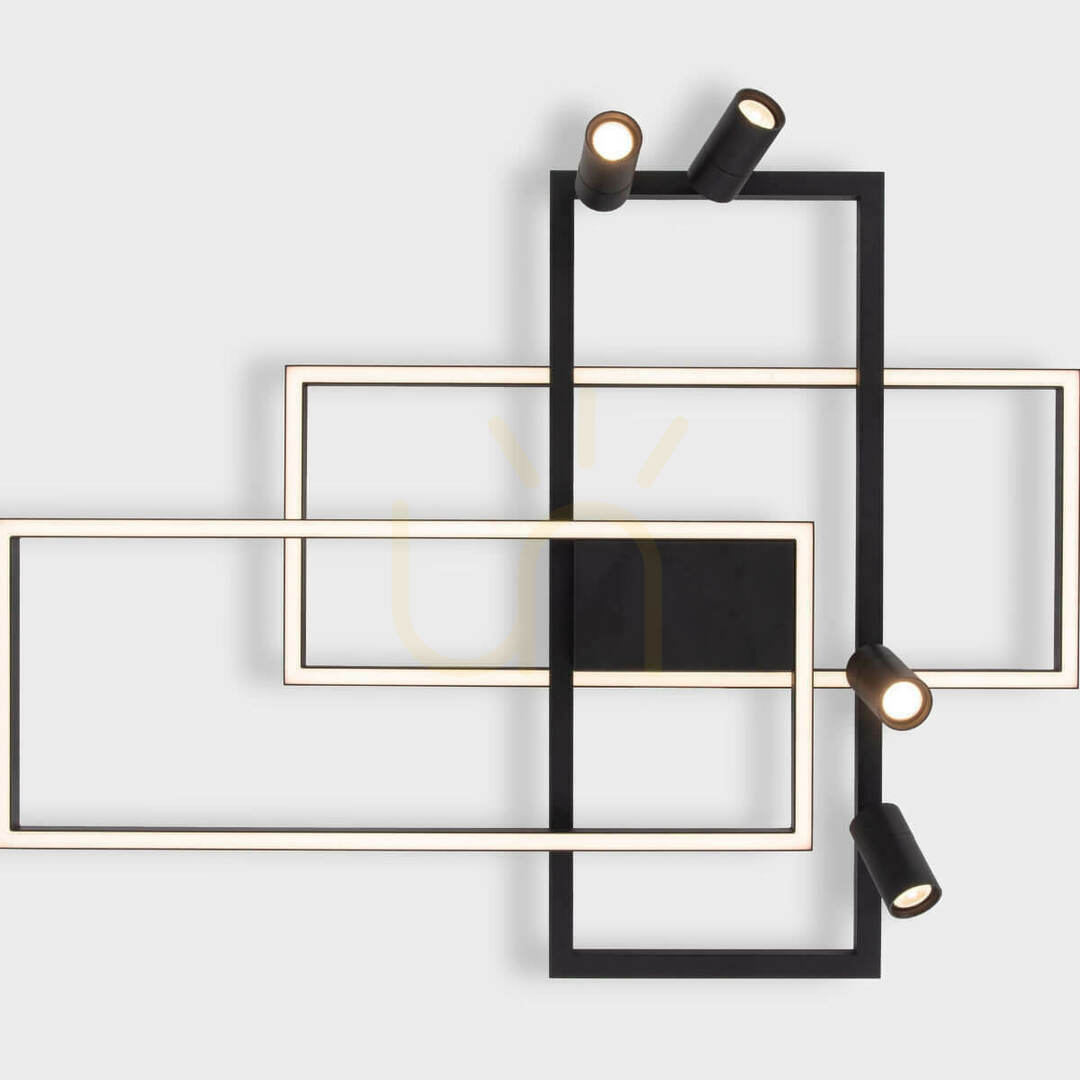 Prüfen Deckenleuchte Zambelis LED dimmbar 32W+4x5W 3000K Schwarz Aluminium 90 cm Deckenleuchte Zambelis LED dimmbar 32W+4x5W 3000K Schwarz Aluminium 90 cm