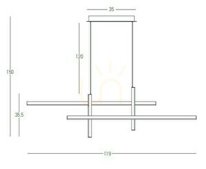 Pendelleuchte Zambelis LED 41W 3000K Gold matt Aluminium 119 cm small 2