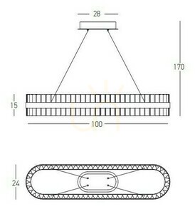 Pendelleuchte Zambelis LED dimmbar 3000K Gold matt Edelstahl Glas 100 cm small 2