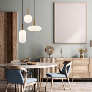 Pendelleuchte Zambelis Gold matt Opalglas E27 1x40W Ø15 cm small 0