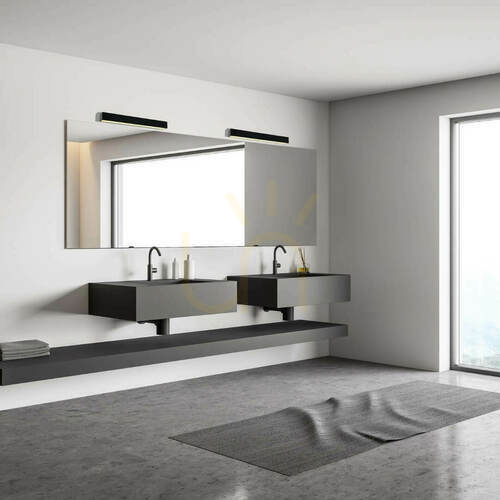 Prüfen Wandleuchte Zambelis LED 15W 3000K Schwarz matt IP44 60 cm Aluminium