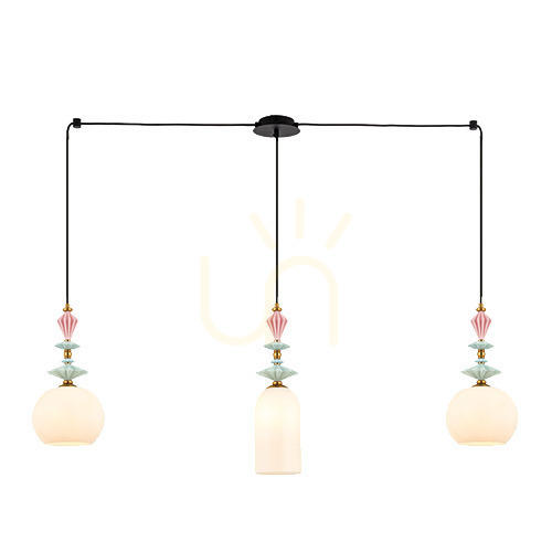 Prüfen Line Light 3xe27 Metall/Keramik/ Opalglas ZAMBELIS