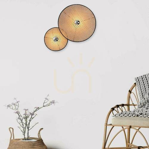 Prüfen Zambelis Bush Wandleuchte Schwarz/Natur Metall E27 ⌀40 cm