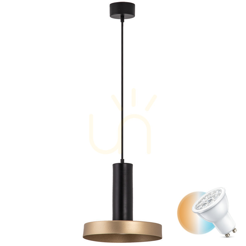 Prüfen Pendelleuchte Zambelis GU10 sandig schwarz gold Ø24 cm Metall Pendelleuchte Zambelis GU10 sandig schwarz gold Ø24 cm Metall