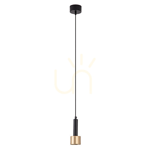 Prüfen Pendelleuchte LED 7W Zambelis Schwarz Gold 3000K Ø7 cm Metall