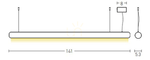Pendelleuchte LED 45W Bronze Zambelis Weißer Opal 141 cm small 2