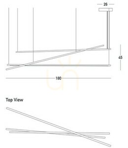 Pendelleuchte LED 64W Zambelis Schwarz 3000K Aluminium Acryl small 2