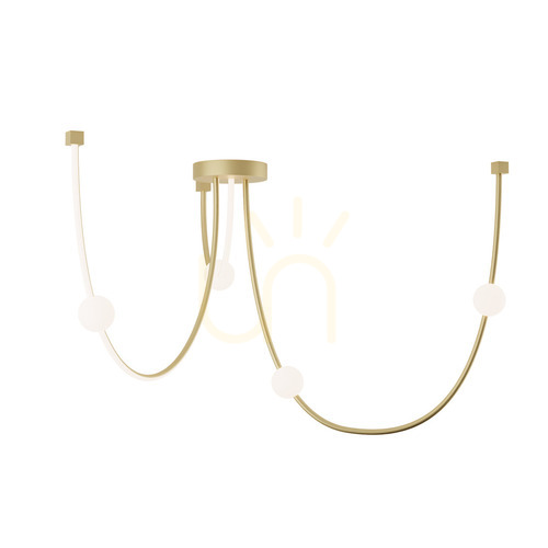 Prüfen Deckenleuchte LED 42W 3000K Gold matt Zambelis Aluminium Opalglas