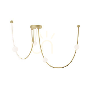 Deckenleuchte LED 42W 3000K Gold matt Zambelis Aluminium Opalglas small 1