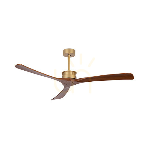 Prüfen Pendelleuchte Zambelis Fan Gold Walnuss Holz Metall 152 cm