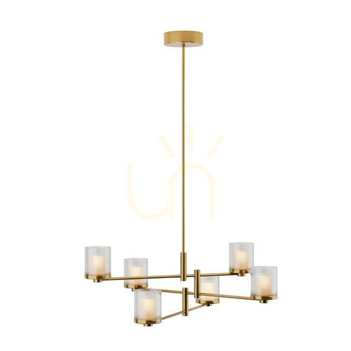 Prüfen Pendelleuchte Zambelis LED 42W 3000K Gold matt Metall Glas dimmbar