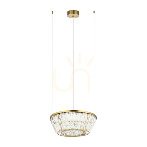 Prüfen Pendelleuchte Zambelis LED 27W 3000K Antik Messing Metall Kristall Ø40 cm