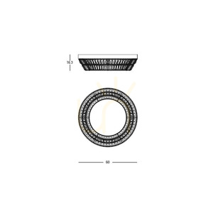 Zambelis 23047 LED-Deckenleuchte, Antikmessing und Kristall, 60 cm, 38 W, 3000 K small 3
