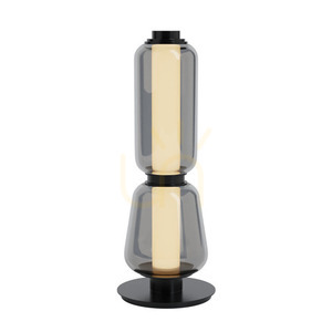 LED-Tischleuchte Zambelis 23061 7 W 3000 K Schwarz mit Rauchglas small 1