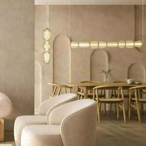 LED-Pendelleuchte Zambelis 23062, Gold matt und Champagnerglas, 12 W 3000 K small 0