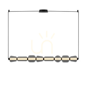 Pendelleuchte LED 37W 3000K Metall Glas Schwarz matt Zambelis small 1