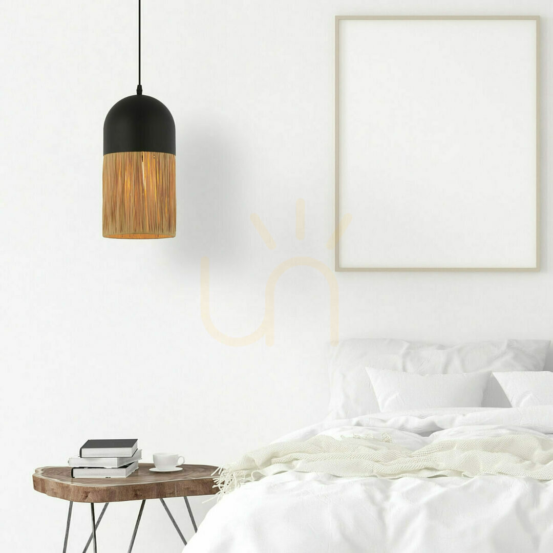 Prüfen Pendelleuchte Zambelis E27 MAX 11W Metall Papier schwarz natur 60 cm Pendelleuchte Zambelis E27 MAX 11W Metall Papier schwarz natur 60 cm