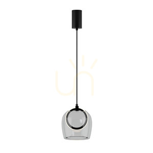 Pendelleuchte Zambelis LED 6W 3000K Schwarz matt Klarglas Ø20 cm small 1