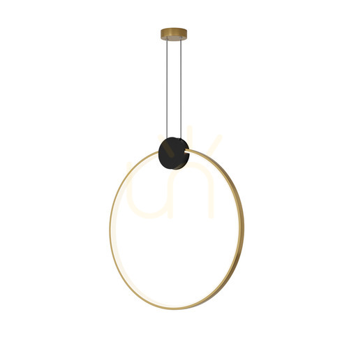 Prüfen Pendelleuchte LED 24W 3000K schwarz matt gold Ø60 cm Zambelis