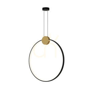 Pendelleuchte LED 24W 3000K Gold Schwarz Ring Zambelis 60 cm small 1