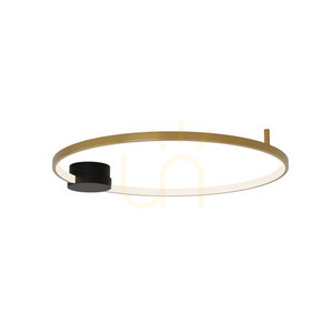 Plafond LED Zambelis 24W 3000K Schwarz Gold Ø60 cm Aluminium Silikon small 1