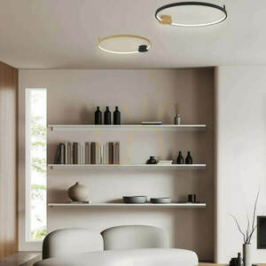 LED Deckenleuchte Zambelis 24W 3000K Gold Schwarz Matt Ring 60 cm small 0