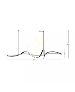 Zambelis 23109 LED-Pendelleuchte, mattschwarz, 140 cm, 27 W, 3000 K small 2