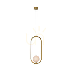 Pendelleuchte Zambelis G9 7W Gold matt Metall Opalglas 20 cm small 1
