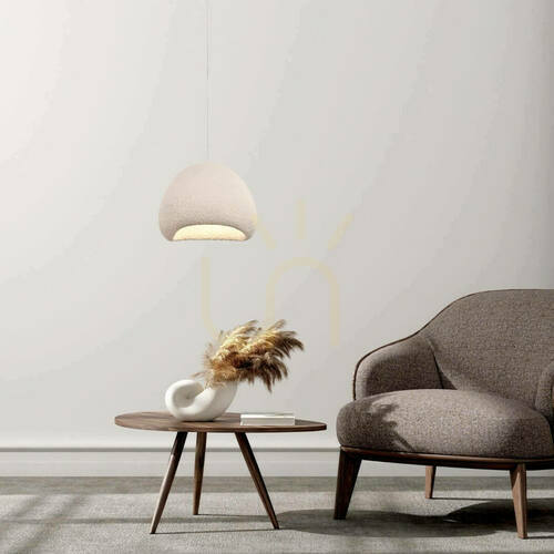 Prüfen Pendelleuchte Zambelis E27 15W Beige Fiberglas 26x30 cm