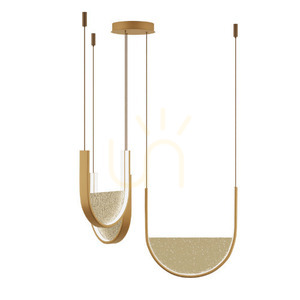 Pendelleuchte LED Zambelis 54W Gold-Champagner Glas 3000K 4000K Dimmbare small 1