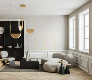 Pendelleuchte LED Zambelis 54W Gold-Champagner Glas 3000K 4000K Dimmbare small 0