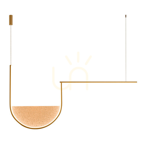Prüfen Pendelleuchte LED 35W dimmbar Gold-Champagnerglas Zambelis